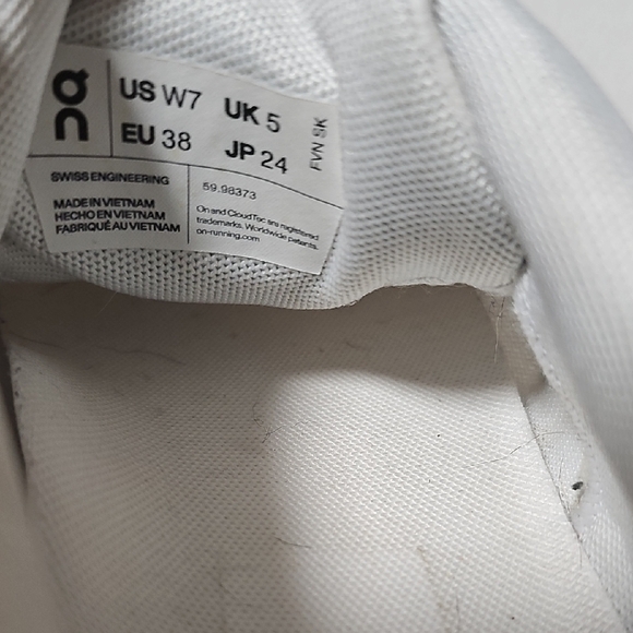 On Running Women's Cloud Pure White Athletic Shoes - Picture 5 of 8